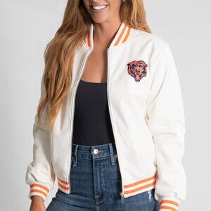 NFL Chicago Bears White Vegan Leather Jacket